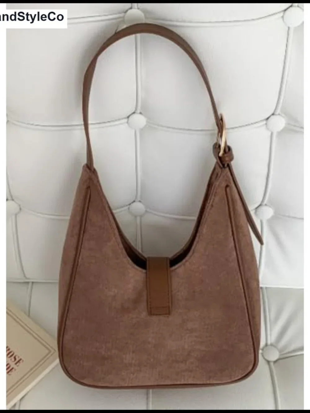 Slouchy Suede Saddle Hobo Shoulder Bag Women Cute Crescent Crossbody Purse